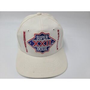 Vintage Washington Redskins Super Bowl XXII AJD Snapback Hat Cap 80s NFL White